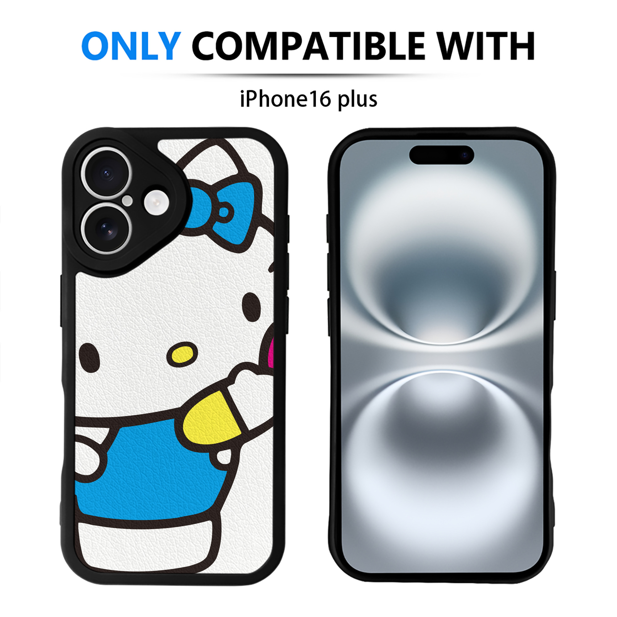 （画像用） Hello Kitty ハローキティ 【iPhone 16シリーズ対応】シリコンスマホケース（レザー調） 材質：シリコン